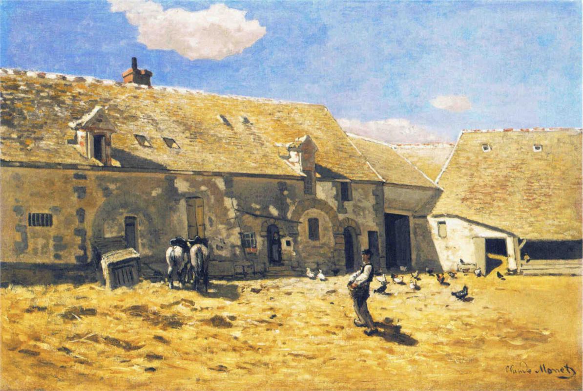 Farmyard at Chailly, 1865 - Claude Monet Paintings
